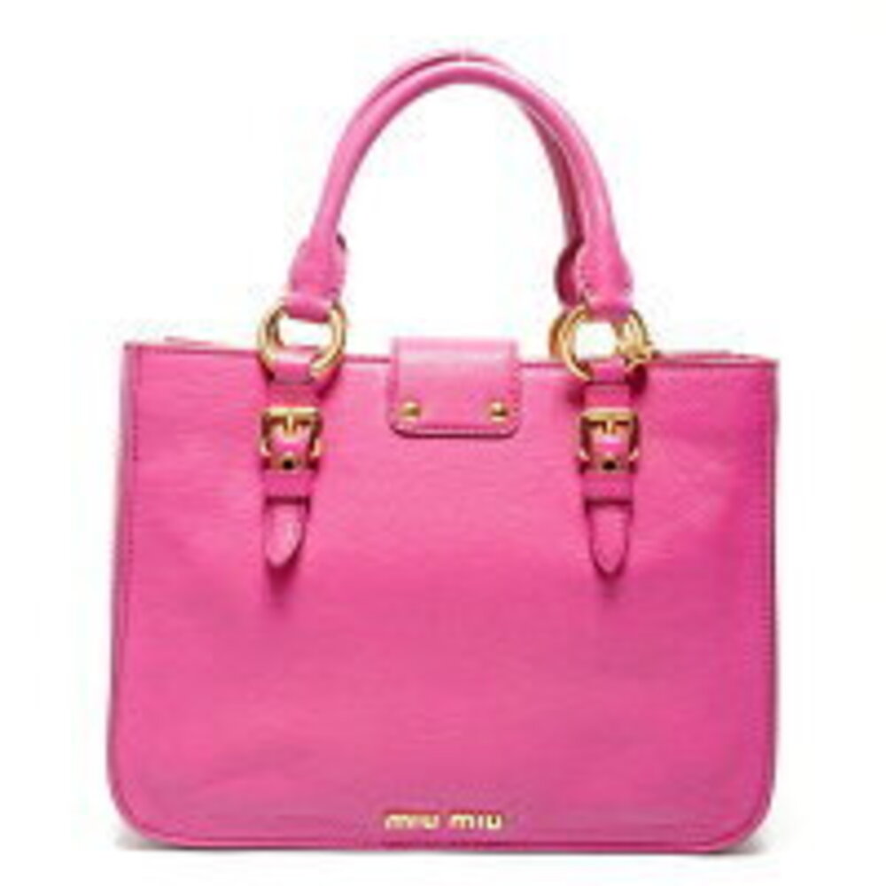Miu Miu Madras Leather Shoulder Bag Pink - Picture 3 of 13